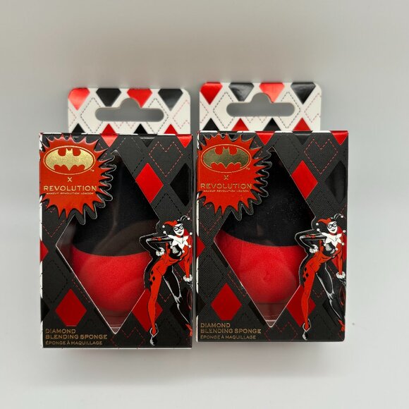 DC x Revolution Harley Quinn Diamond Makeup Blending Sponge (x2) Face Blender - Picture 1 of 2
